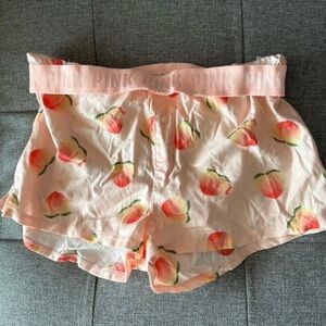Victoria’s Secret PINK Flannel Sleep Shorts Pajama Boxer XS Peach Print NWT